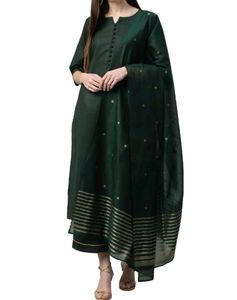 (Size~L)Green straight kurta set🌻