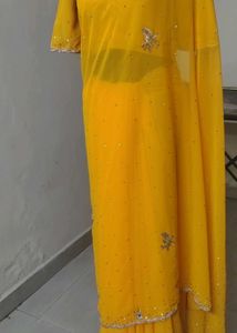 💛 Yellow Work Saree💛