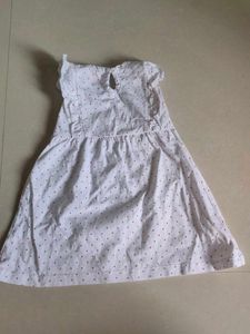 Girls&#39; White &amp; Red Polka Dot Dress