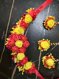 Beautiful Red Yellow Flower Jewellery