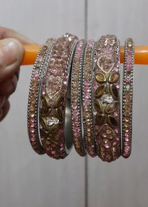 Pink Colour Bangales Set