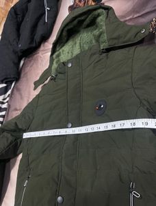 Brand new mens green jacket with detachable hoodie