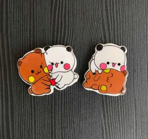 2× Cute Large Dudu Bubu 🤍🤎 Magnets