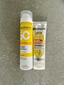 Garnier Spf50 Sunscreen &amp; Cleanser Combo