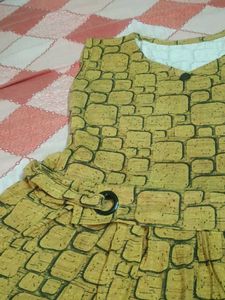 Girls Yellow Patterned Dress