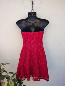 As You Wish Strapless Lace Dress