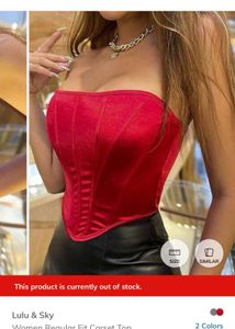 Lulu And Sky Red Corset Top