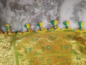 Beautiful Blue Golden Sari