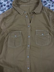 Tan Button-Down Shirt