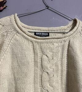 solid woolen crop sweater