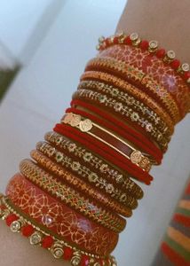 Red &amp; Gold Bangle Set