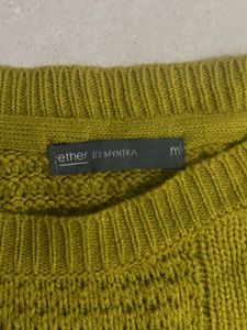 mustard yellow Green Knitted Sweater