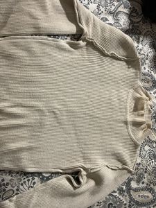 Ribbed Mock Neck Long Sleeve Top