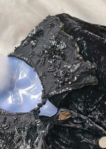 132310. Vintage Velvet Embellished Coat