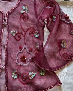 Sheer Sequin Embroidered Top