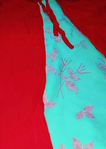 Red Kimono with Floral Print