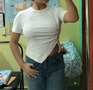 White Asymmetric Tee