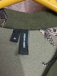 Olive Green Printed Dress