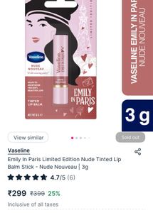 Vaseline Emily in Paris Lip Balm Tinted Nude