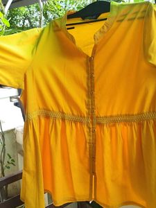 Yellow Chic Flowy Lacy Top
