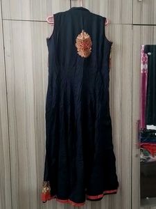 Ethnic black calf length Kurta