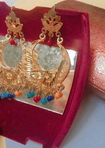 Golden + multi colour Hoop Earrings👍👍