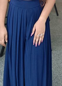 NAVY BLUE PALAZZOSkirt And DRAND New Top 🆓free🥳✨