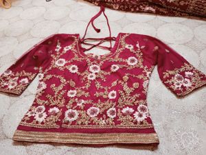 Cherry Pink Heavy Handworked Lahenga