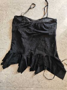 Black Corset tie front Top