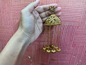 Gold Tone Jhumka Dangle Earrings
