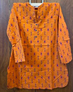 Max Cotton Kurti Orange Color