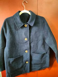Navy Blue Wool Coat