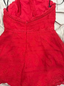 Red Eyelet Dress