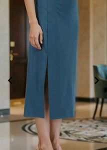 Elegant Blue Maxi Skirt