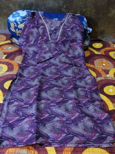 Purple Floral Print Kurta