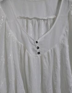 Etam White Flutter Sleeve Blouse