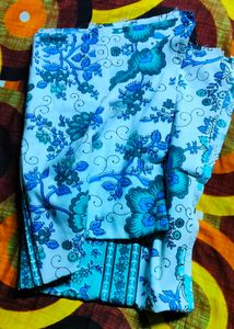 Pure Cotton Blue Floral Design Single Bed bedsheet