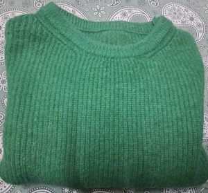 Green Knit Pullover Sweater