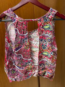 Sexy back sleeveless printed top