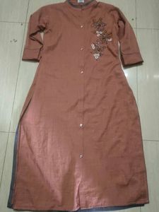 Elegant Brown Embroidered Kurta