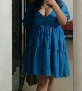 Blue ASOS Tiered Mini Dress