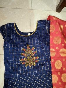 Anarkali With Dupatta Stone Work Embroidery Wor