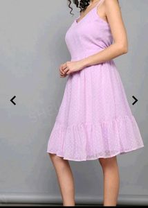 Lavender Polka Dot Mini Dress