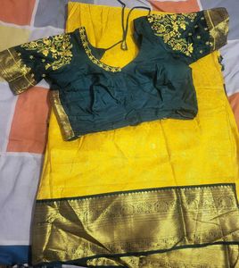 Elegant Yellow Saree pure silk