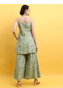 Sage Green Floral Palazzo Set