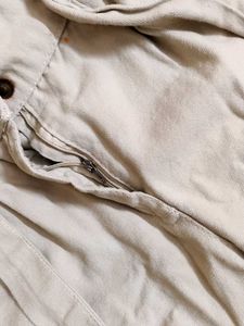 Beige belted KHADI pants