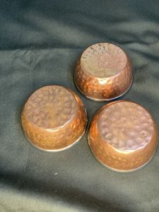 Hammered Double Wall Stainless Steel &amp; Copper Sambar / Chutney Cup (3 Piece Set - 360gms)