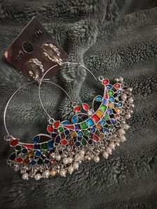 Colorful Hoop Dangle Earrings