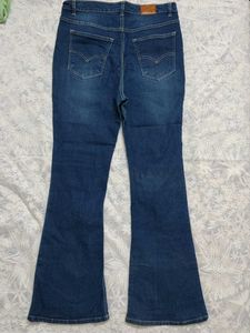 HIGH RISE BOOTCUT DARK BLUE COLOUR JEANS