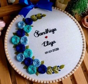 Personalized Embroidered Hoop Art